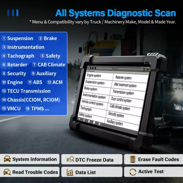 Dispositivo de diagnóstico profesional ANCEL CAMIÓN camiones sistema completo escáner OBD2 para Iveco MAN 2