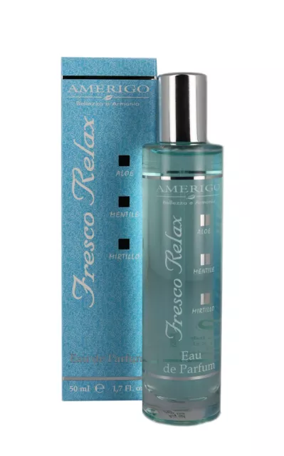 Amerigo Eau de Parfum Fresco Relax con Aloe, Mentile e Mirtillo 50ml