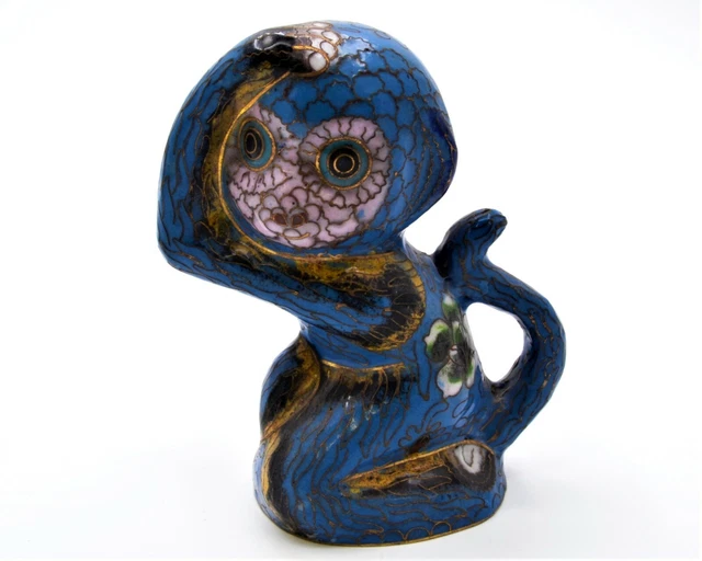 Vintage Cloisonne Big Monkey Hand Painted Traditional Designs with Floral Enamel