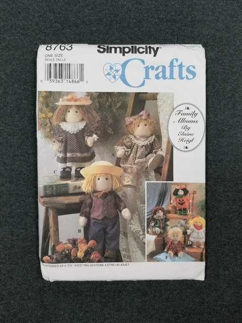 Simplicity Pattern #8763 ~ 12" Felt Dolls & Clothes ~ FF/UC