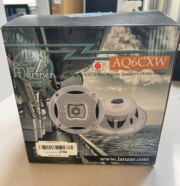 New Lanzar AQ6CXW Pair 400 Watts 6.5'' 2-Way Marine Speakers (White Color) Pair