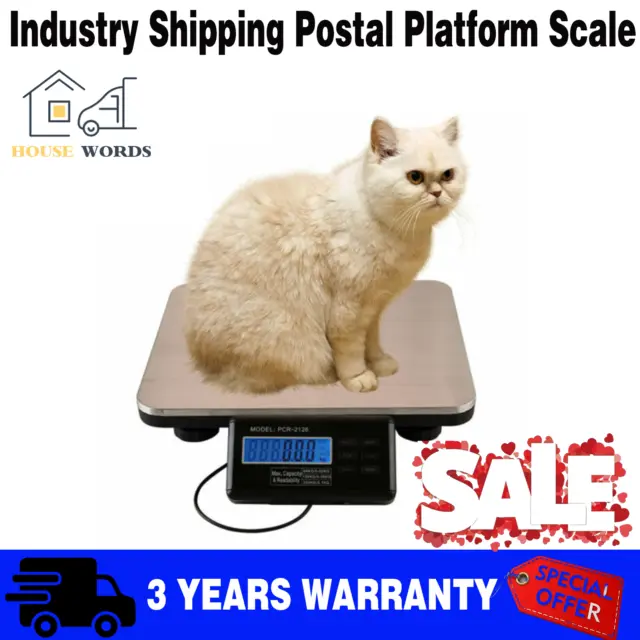 600LBS Commercial Digital Scale Plat 300kg Fit Postal Electronic Vet Weigh Pet