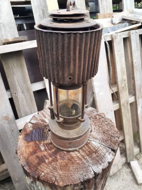 Vintage Patterson Type HCP Felling On Tyne Brass Miners Lamp PATENT 25399