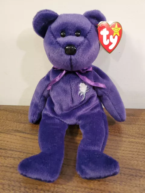 TY Beanie Baby - PRINCESS DIANA the Purple Teddy Bear