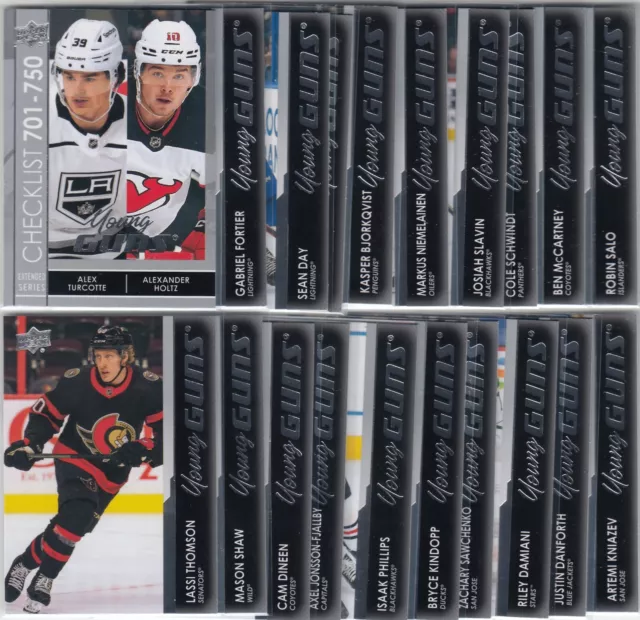(20) Different 2021-22 Upper Deck Hockey Extended Series YOUNG GUNS Rookie Card