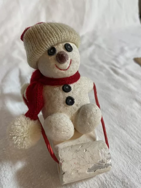 Dept Department 56 BILLY BUTTONS Snowman on Sled Figure