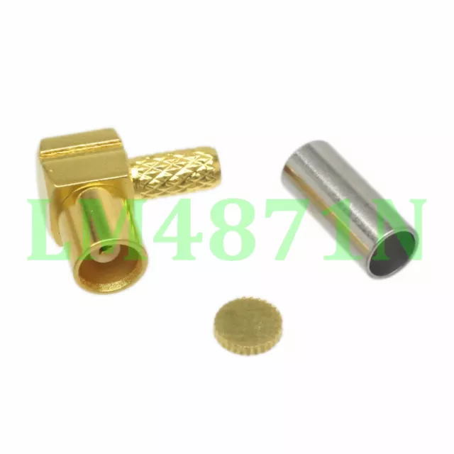 1pce Connector MCX female jack 90° crimp RG174 RG316 LMR100 cable right angle