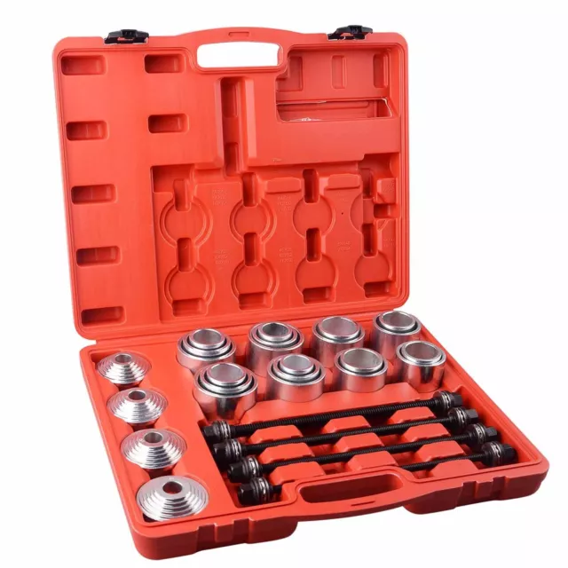 28 pcs Bush Removal Bushing Bearings Seals Press Pull Sleeve Tool Kit Set