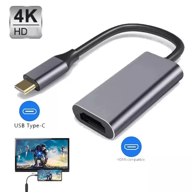 CÂBLE ADAPTATEUR USB TYPE-C VERS HDMI 4K Qualité PREMIUM - Chrome