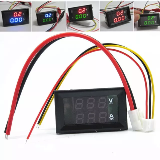 Kompaktes und präzises Dual LED Digital Voltmeter Amperemeter DC 0100V 10A 50A