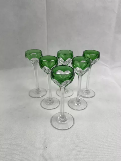 6 verres à liqueur en cristal Saint-Louis overlay modèle Bristol