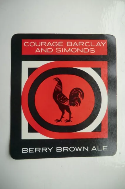 Large Mint Courage Barclay And Simonds Berry Brown Ale Brewery Bottle Lable