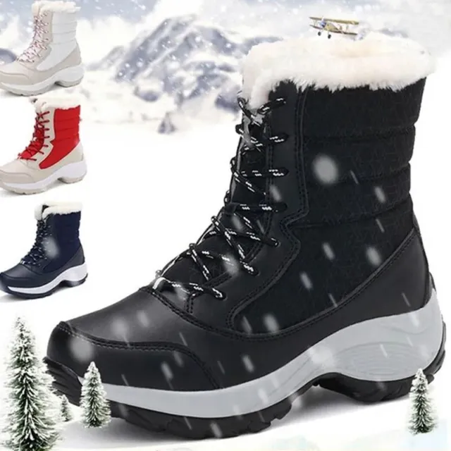 Botas de Mujer Zapatos de Plataforma Botas Invierno Calzado para Nieve y Agua