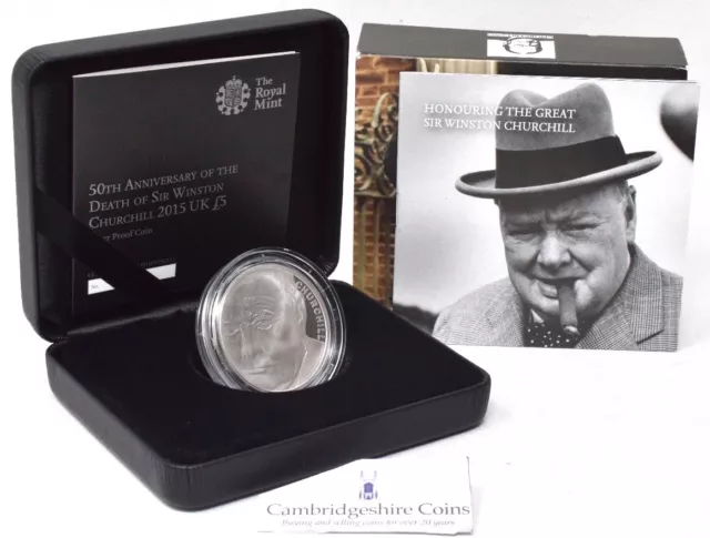 2015 Silver Proof 50th Anniversary Sir Winston Churchill £5 Coin BOX + COA