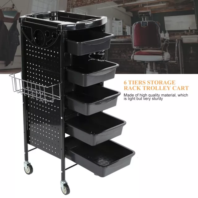 6 Tier Rolling Storage Cart Coloring Hair Salon Trolley Spa Hairdresser ACB# 2