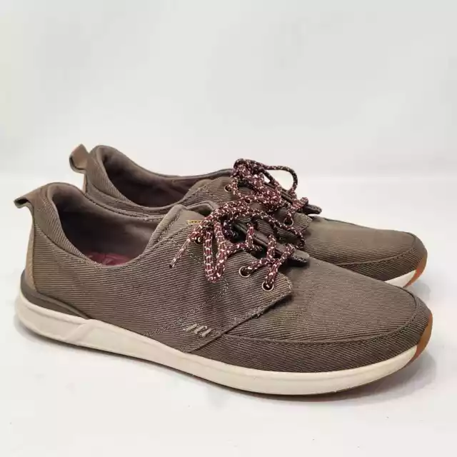 Reef Womens Rover Low Brown Canvas Trainers Sneakers Size 8 Lace Up Casual Shoes