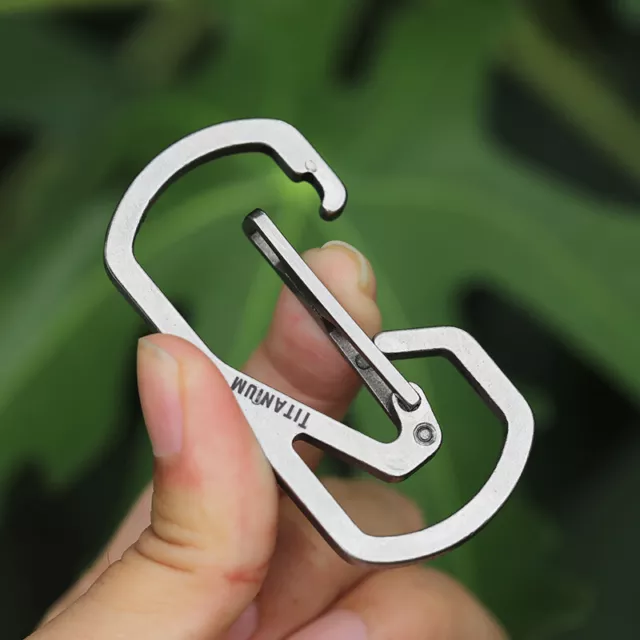 EDC TC4 Titanium Alloy Carabiner Outdoor Hanging Buckle Multi Tools Keychain