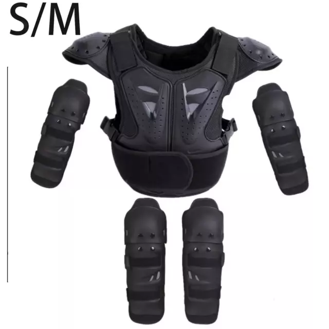 Armure de moto pour enfants, ensemble de Protection corporelle, genouillères et