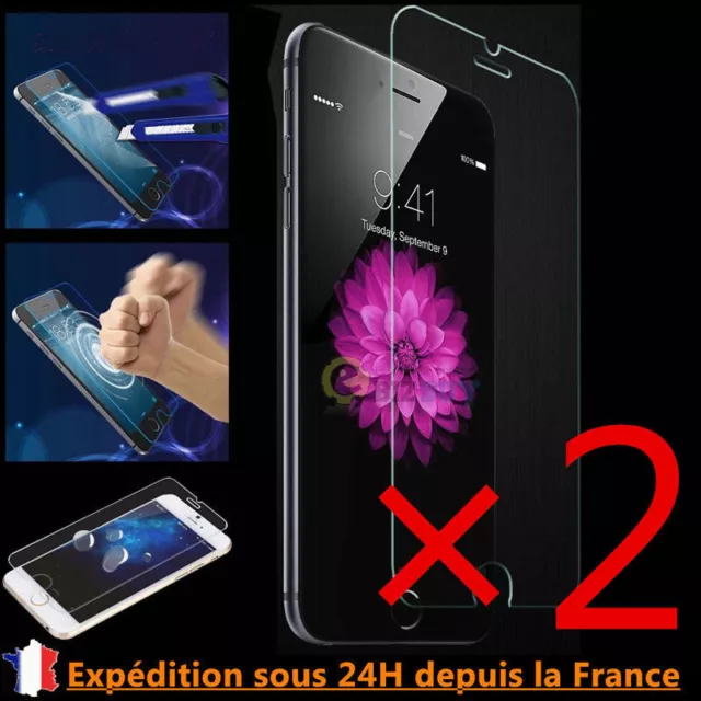 Lot/2 Vitre Ecran Film Verre Trempé protection Pour Apple iphone 4/5/6/7/S/Plus