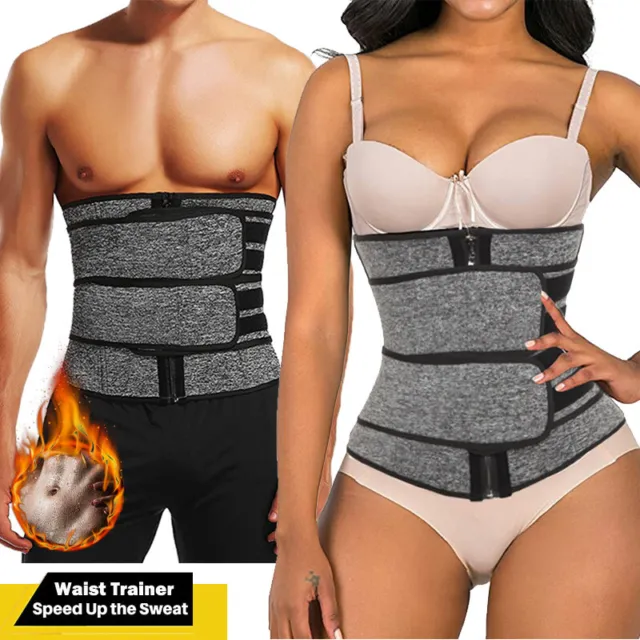Women Men Tummy Control Sweat Body Shaper Band Belly Slimming Belt Waist Trainer
