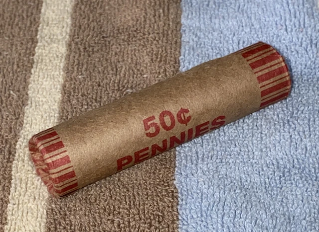 1 US Lincoln Wheat Cent Penny Roll 1909-S/1909 VDB BU+ RD (50 Coins) Old Vintage 3