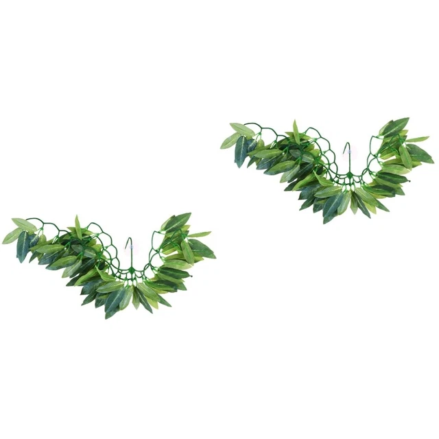 2 Pc Reptile Tank Plants Terrarium Artificial Leaves Fish Betta