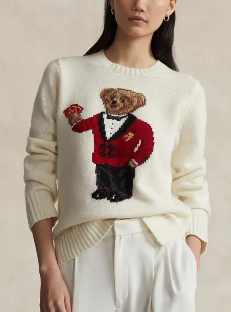 Polo Ralph Lauren Women's Lunar New Year Polo Bear Sweater - Medium