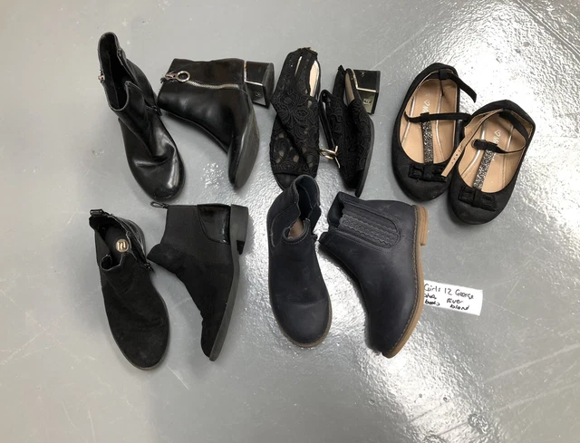 Scarpe da ragazza taglia 12 River Island stivali invernali da festa neri