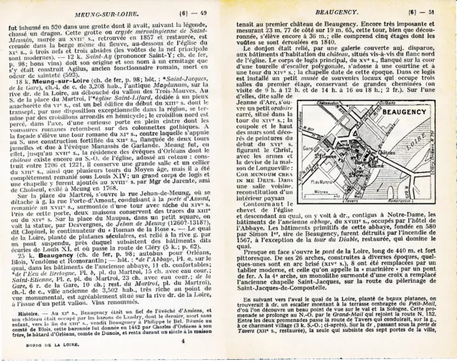 45 Beaugency 1934 pt. plan ville orig. + guide (4 p) Anc. Château Tour St-Firmin