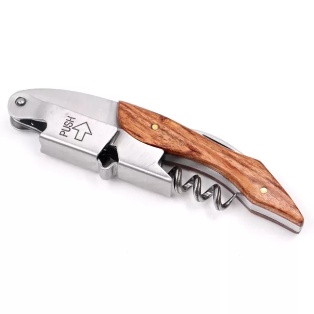 sale Wine Beer Bottle Opener Stainless Steel Hippocampus Corkscrew W/Wood Handle