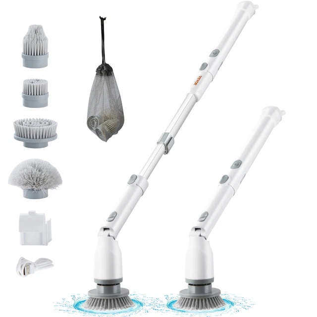 Brosse à main,Brosse de nettoyage électrique 5-en-1,pour salle de bain