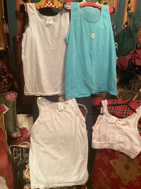 Grandi Gilet Vintage In Cotone Per Ragazze Età 8,9. Coccinella, Adams, 3 Lunghe E 1 Bracciale.