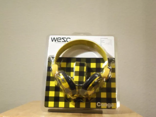 Wesc Conga Yellow Dj Style Headphones-Dj Mp3 Ipod Iphone Jl *New In Package*