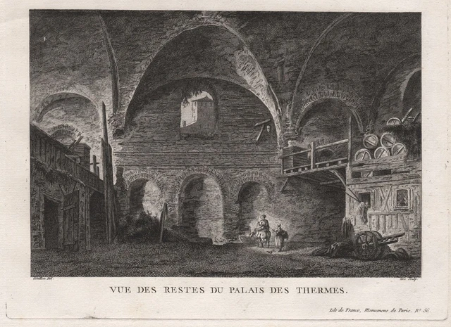 Paris Thermes de Cluny vue Ansicht gravure estampe engraving Kupferstich 1780