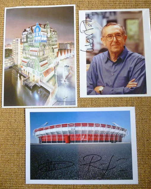 3 Original-Autogramme berühmter Architekten - van Winden, Pelli