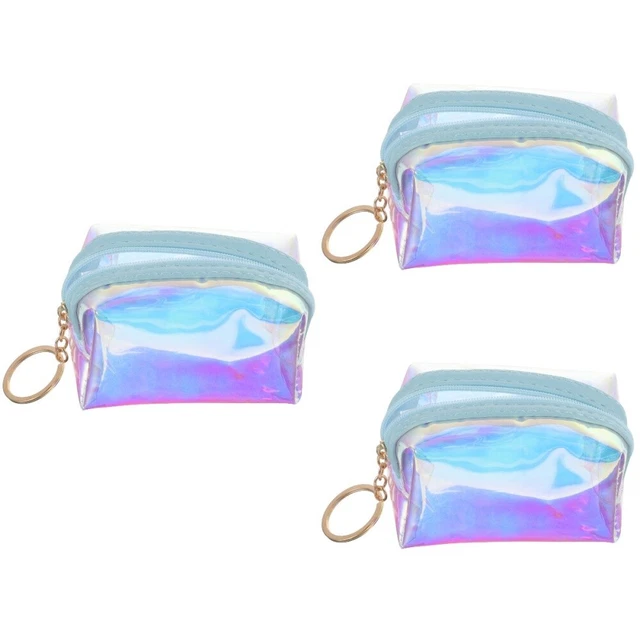 3 PCS Porte-monnaie Femme Étui À Clés Portefeuille Zippé Sac À Monnaie