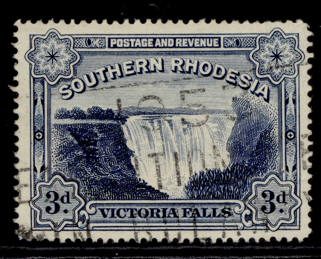 SOUTHERN RHODESIA GV SG35b, 3d deep blue, FINE USED.