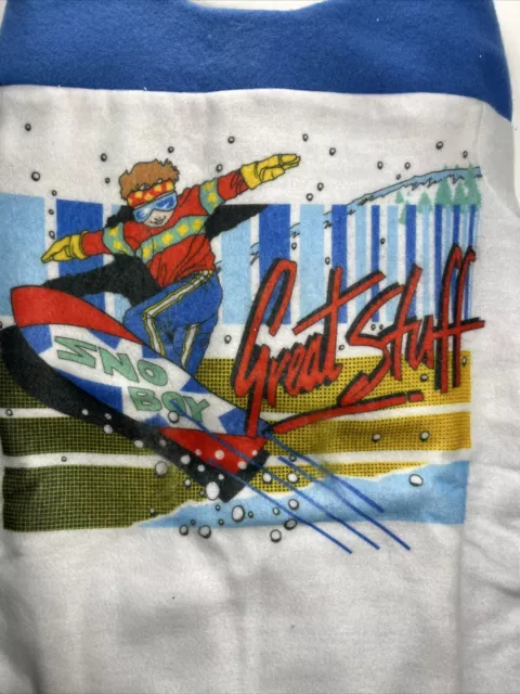 Vintage 1990s Carters Niño 2 Pieza Pijama Set Pelele 8 Snowboard Esquí Invierno