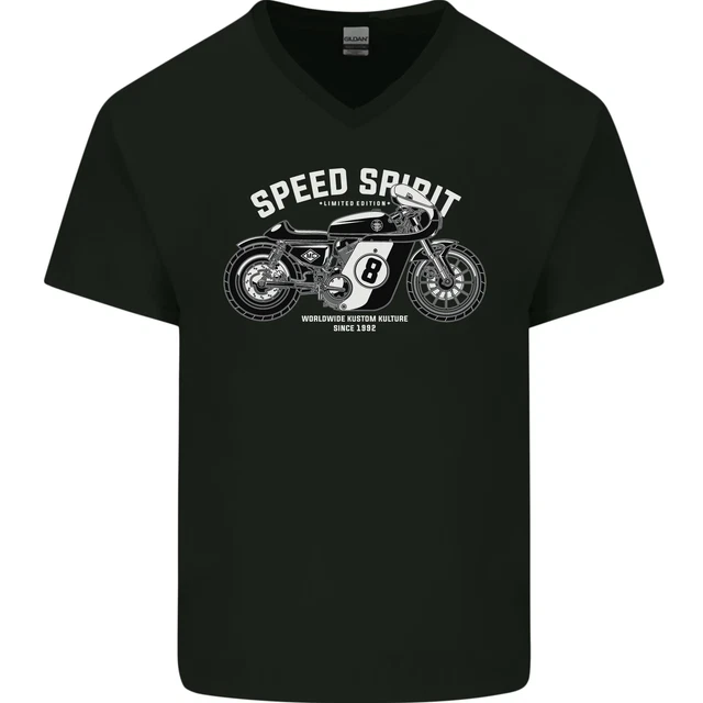 T-shirt Motard Homme CB750 Cafe Racer - 100% Coton, Sérigraphie Durable, Coupe Classique