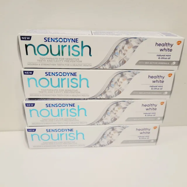 4 New Sensodyne Nourish Healthy White Sensitive Toothpaste 4 oz
