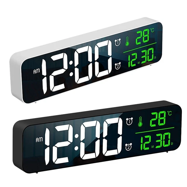 Horloge électronique DEL minimaliste pour chambre à coucher avec affichage de