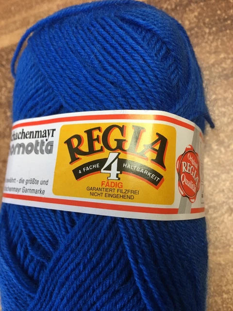 Schachenmayr REGIA Handstrickgarne 4-Fädig Uni, 50G BLAU (6u8-2)