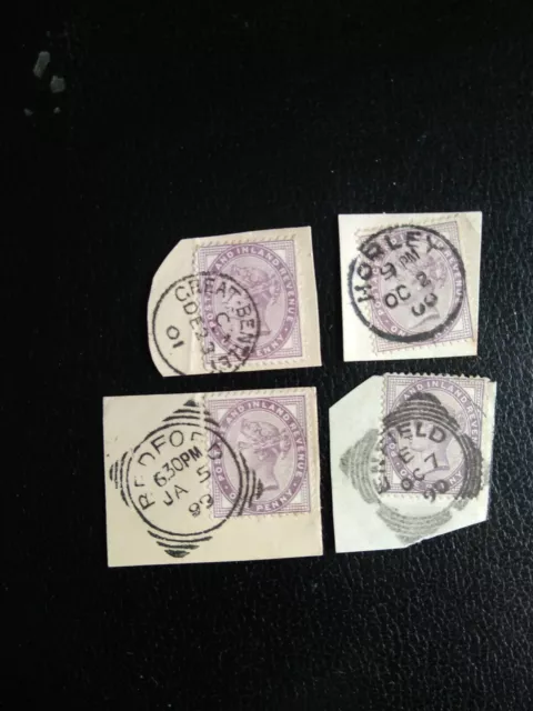 GB 1881 QV, Selection of 4 x 1d Lilac Postmarks, Fine Used.