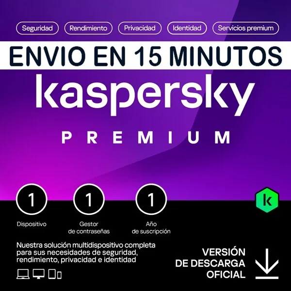 Kaspersky Premium Total Security 2024 1 Pc/1 año/📩email con código 15 minutos📩