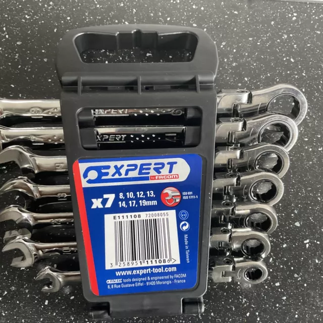 Expert by Facom 7 Piece Flex Head Ratcheting Spanner Set