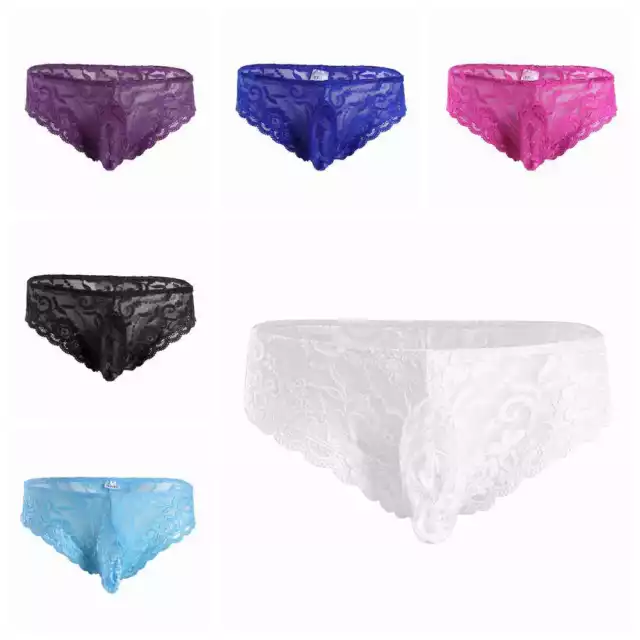 Gay Men Underwear Low Rise Hollow Out G-string T-back See Through Bulge  Pouch Thongs