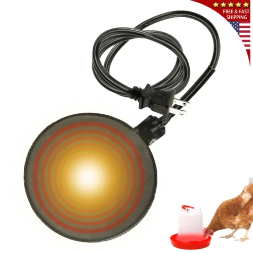 1/2Pcs Heated Chicken Waterer Poultry Drinker Heater Base Silicone Heated Pad US