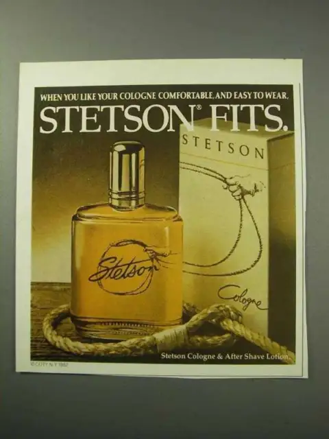 1986 Stetson Cologne Ad - Comfortable, Easy to Wear