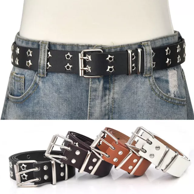 Women Mens Punk Belt Waistband Belts Pin Buckle Fashion Waist Strap For Jeans _A