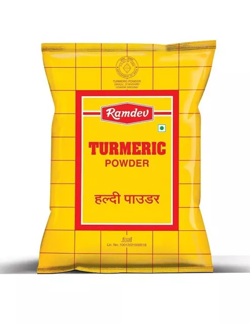 Ramdev Curcuma Poudre 200 G, Non Artificiel Couleurs, Non Agents de Conservation